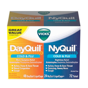 DayQuil and NyQuil Severe Cold & Flu combination box 72 Total Tablets – Vicks